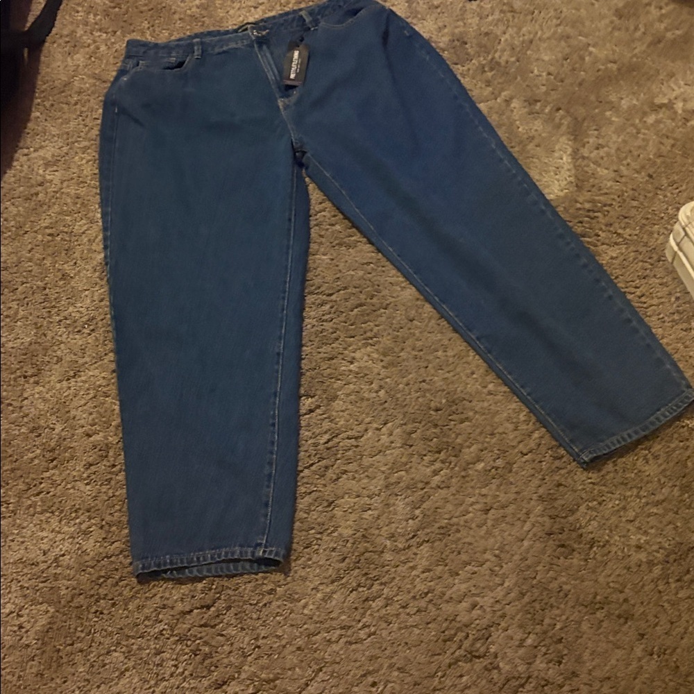 PrettyLittleThing Dark Blue Denim Jeans - Picture 4 of 4